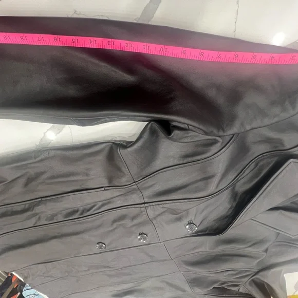 Black Leather Nora button down trench - Picture 15 of 15